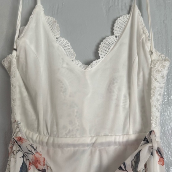 Orange and White Maxi A-Line Skirt with Tie Front - Picture 6 of 11